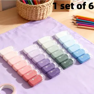 6-Piece Adhesive Tape Roll Set, Strong Adhesive, Total Length 1181.1 Inches, High-Strength Dual-Sided Glue Rolls for Crafts & Office Use