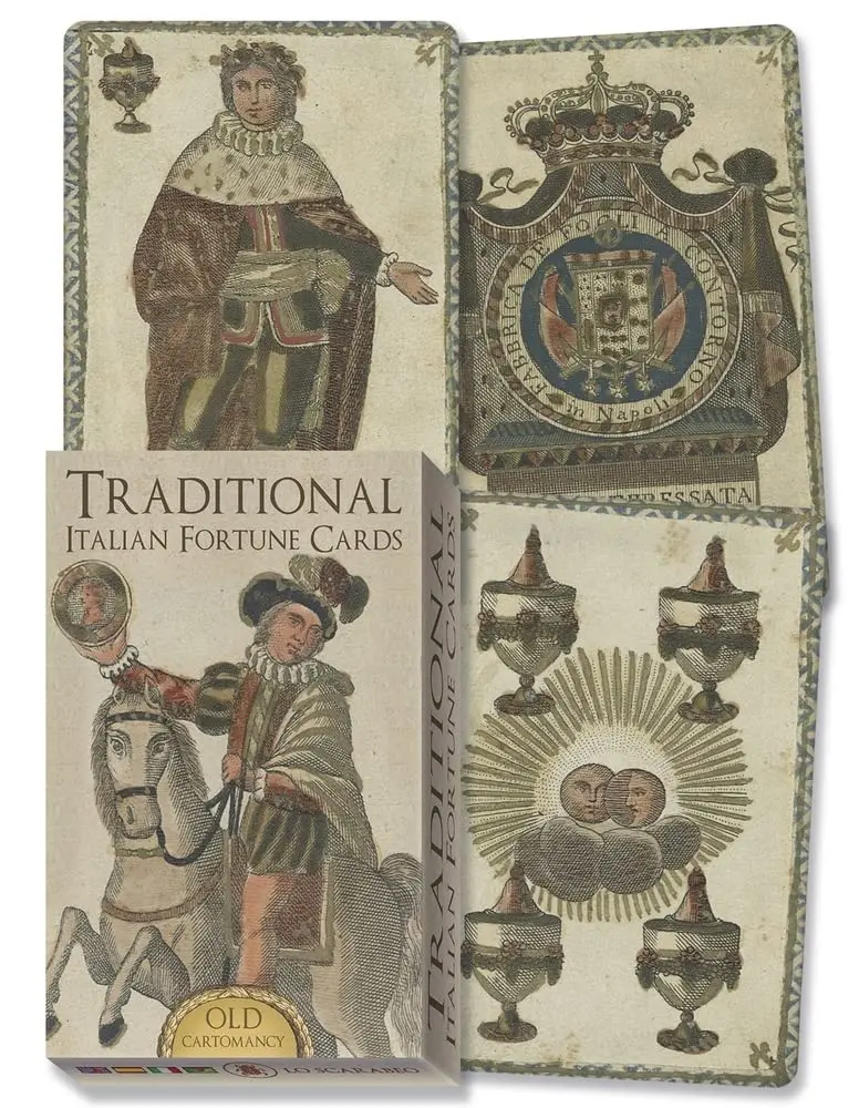 Vintage Traditional Italian Fortune Telling Card Game Set - Tarot Card Collectibles with Alluring Vintage Feel, Classic Italian Imagery, Old Cartomancy Tool for Lifestyle Enthusiasts, Tarot Card Set