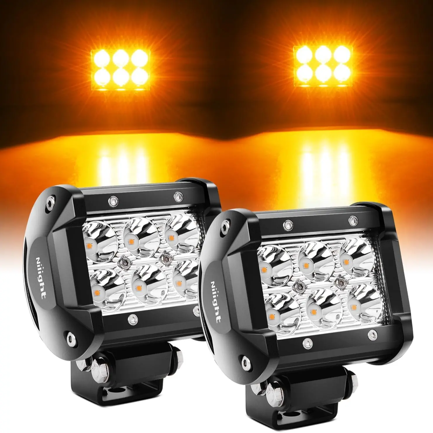 2PCS 18W Spot Light Amber