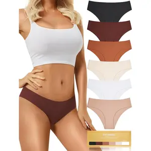 Seamless Women's Underwear - No Show Bikini Panties & Briefs, 6-Pack