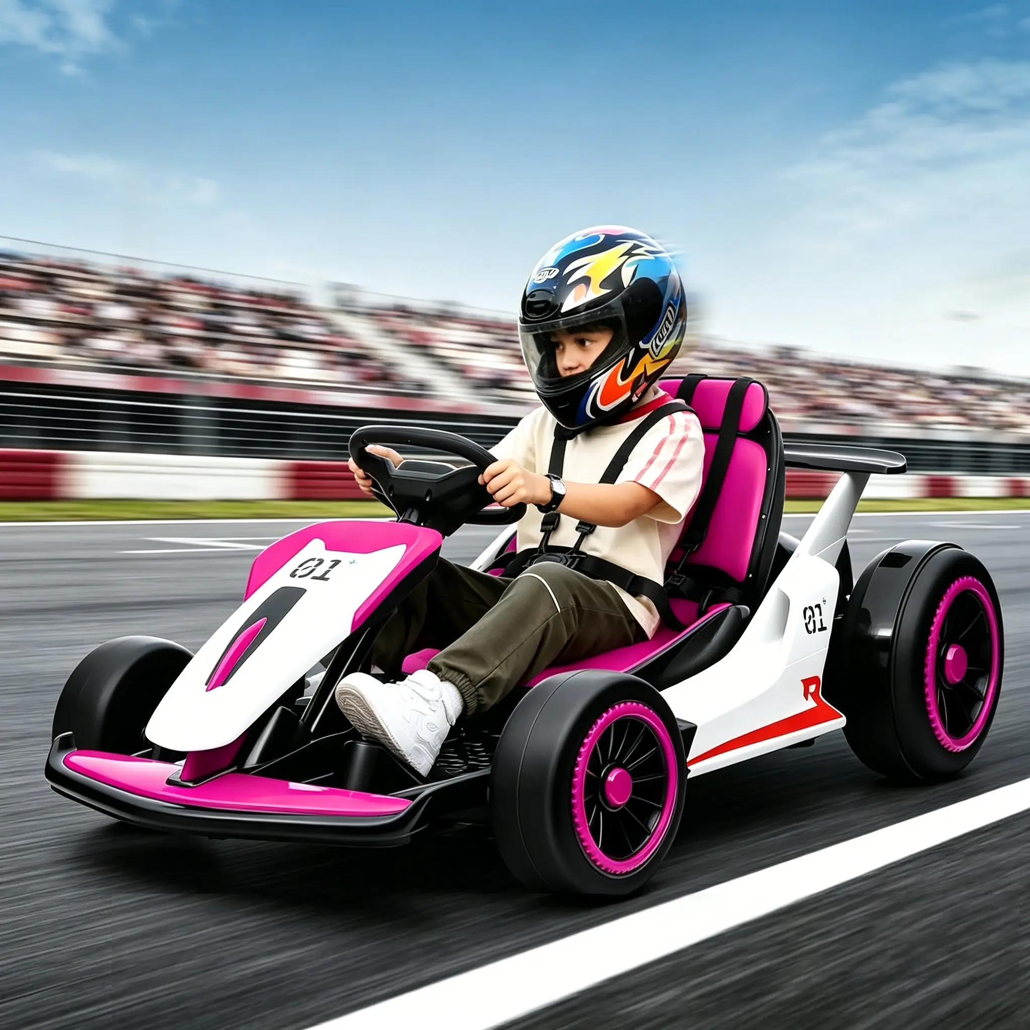 JOYRACER 24V Go Kart for Kids 6-12 Years, Electric Drift Kart Car w/ 10Ah Large Battery, 2x200W Powerful Motor, Drift/Sports Mode, Music, Max Load 110lbs, Up to 8.3MPH, Outdoor Ride-On Toy, Perfect Gift for Boys and Girls