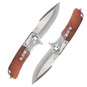 Compact folding knife, portable emergency tool, stainless steel blade, small and lightweight, suitable for everyday use and as a gift, made from thin metal sheets, wooden handle, ideal for gifting.