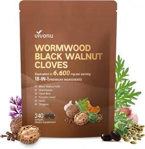 VIVONU Wormwood Black Walnut Cloves Capsules - Boost Metabolism & Enhance Energy | Contains Black Walnut, Garlic, Wormwood, and More | 240 Capsules (80-Day Supply)