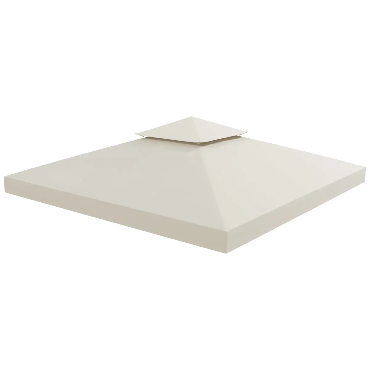 212 Main 100110-053CW Outsunny 10 x 10 ft. Gazebo Canopy Replacement 2-Tier UV Resistant Pavilion Top - Cream White