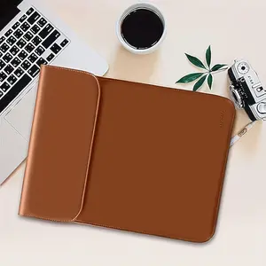 Laptop Sleeve with Built-in Mouse Pad, Slim Faux Leather Protective Case, Shockproof & Scratch-Resistant, Multi-Size Compatible, for Students & Professionals, Work, Travel & Daily Use