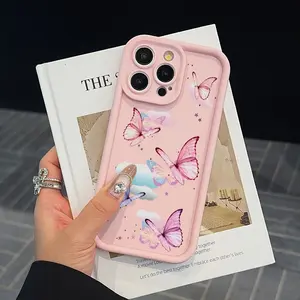 Elegant butterfly pattern, TPU anti-fall full cover protective case, suitable for iPhone 16 15 14 13 12 11 XS X and other series mobile phone cases, can be given as a gift to friends or family