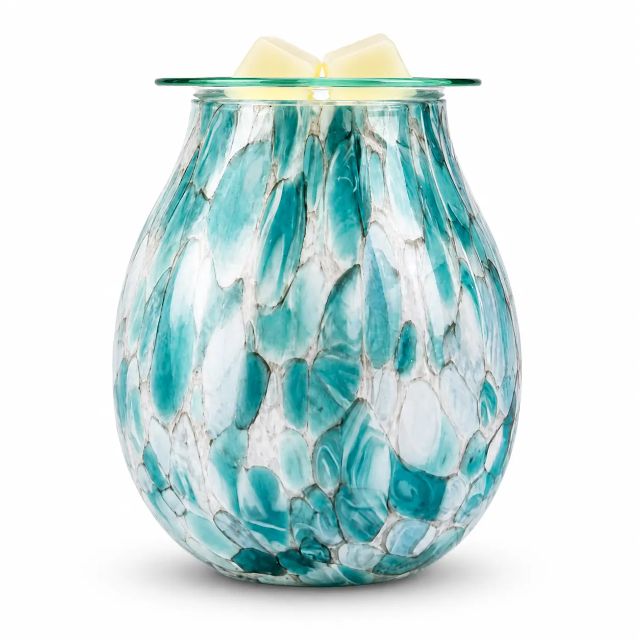 Hand-Blown Art Glass Wax Melt Warmer, Electric Fragrance Warmer for Home Decor
