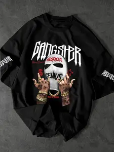 Hip-Hop Gangster Graphic Tee - Glorious Genius Streetwear Short Sleeve