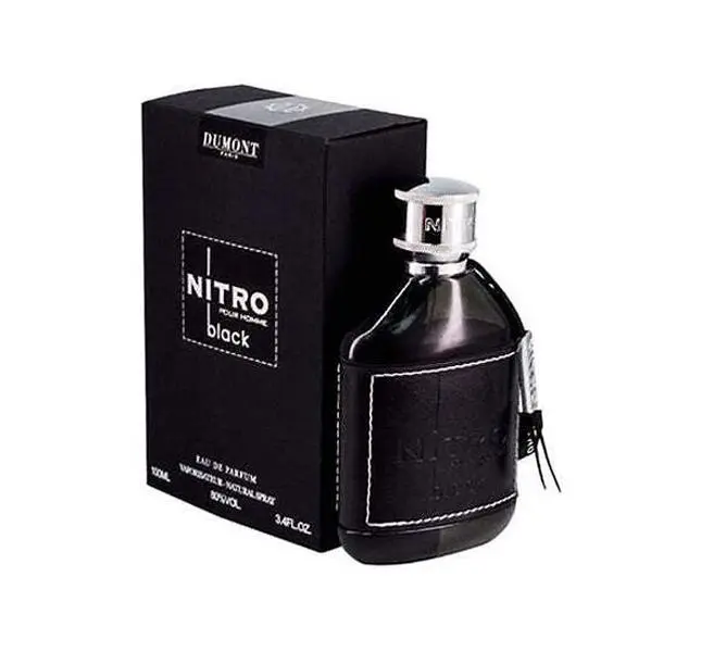 Lattafa Nitro Black 100ml EDP Men's Perfume - Aromatic Woody, Fruit-Flavored, Citrus Spicy Musk Scent with Bergamot Blend, Musk, Amber, Vanilla Notes, Noir Masculine Fragrance, Self Care Personal Care Item, Citrus Spicy Fragrance