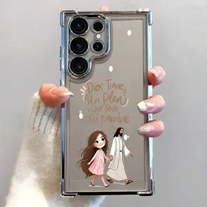 Faith Plan Pattern Phone Case,Electroplated Cover With Airbag Shockproof Slim Soft TPU Cover For Samsung S25 S24 S23 S22 Ultra S25Edge S24FE Plus S25+ Compatible With IPhone 17 Pro