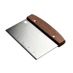 Multipurpose Bench Scraper Stainless Steel – Dough Cutter for Bread Pizza, Griddle Scraper Chopper Kitchen Tool