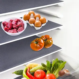 10Pcs Grey Washable Refrigerator Liners Fridge Shelf Mats Pads for Cupboard Cabinet Drawer Home Kitchen Storage Organization Accessories
