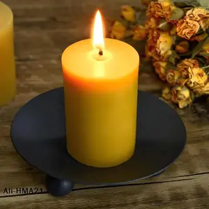 1/3PCS Iron Plate Candle Holder Decorative Pillar Candle Plate Pedestal Candle Stand For Wax Candles Spa Wedding Birthdays Party
