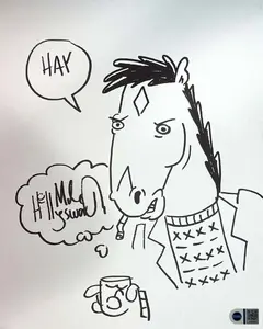 Bojack Horseman Original Sketch By Mike Hollingsworth Swau COA