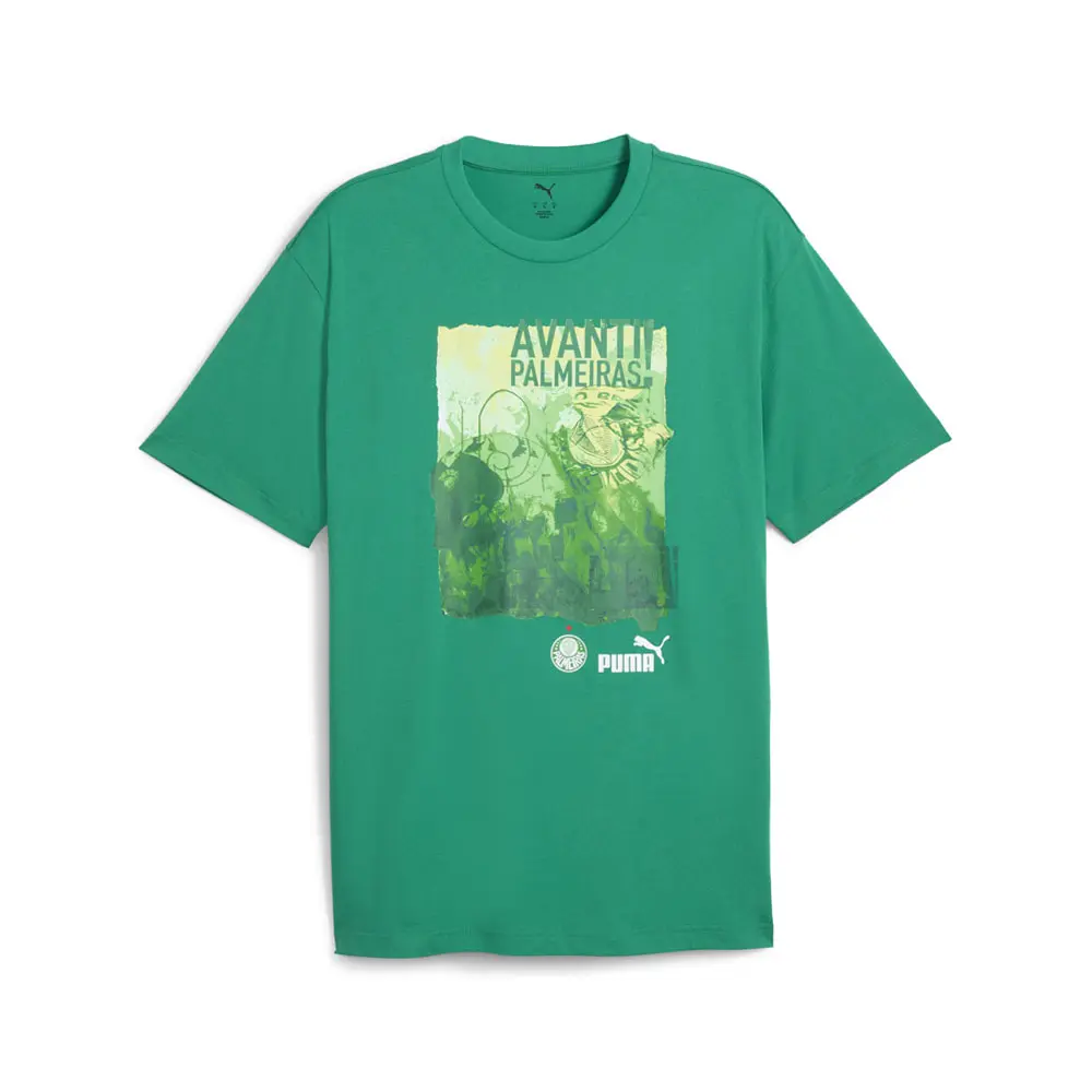 PUMA Mens Se Palmeiras Ftblnrgy Graphic Crew Neck Short Sleeve Casual Tops Casual - Green