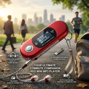 2026 Mini MP3 Player USB 2.0 Small Flash Drive Lossless Sound Multilanguage LCD Music Player with 3.5mm Audio Jack Automatic Shutdown