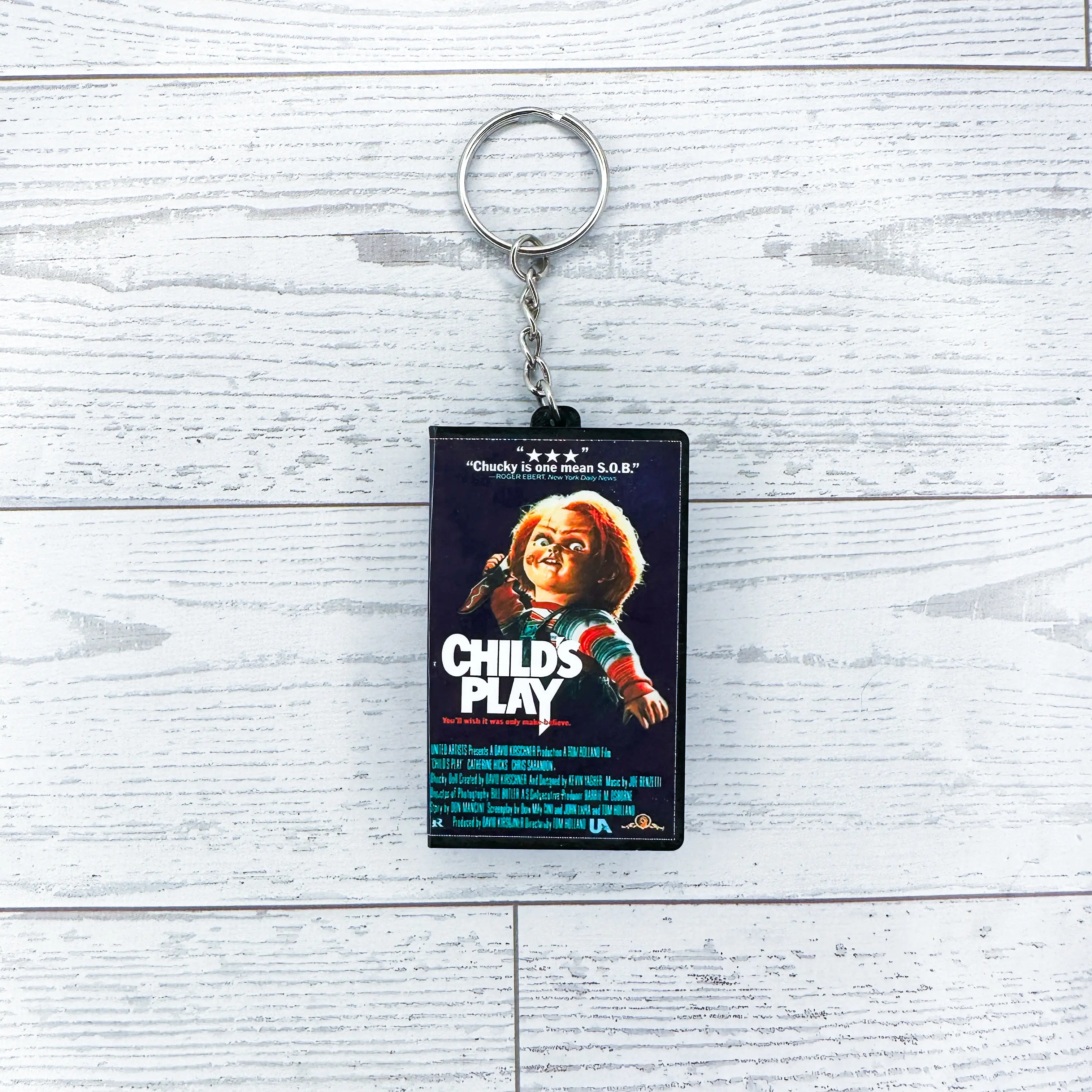 PREMIUM Magnetic Opening VHS Child's Play MOVIE Inspired Tape Cassette Keychain 3D Printed Fan Art