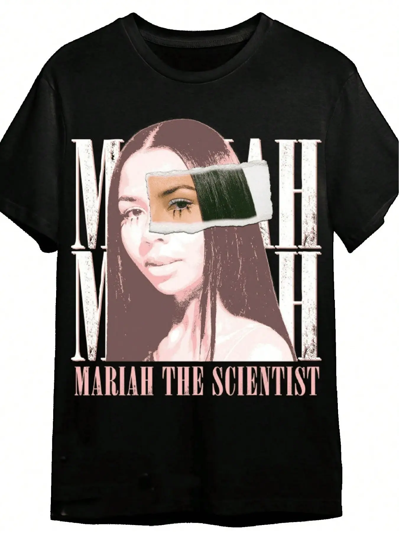 Women's Casual Fitted Round Neck Short Sleeve T-Shirt, Mariah the Scientist Graphic Fashion Print, Casual Letter Print, Comfortable Daily Wear, Vintage Streetwear Style Loose Top