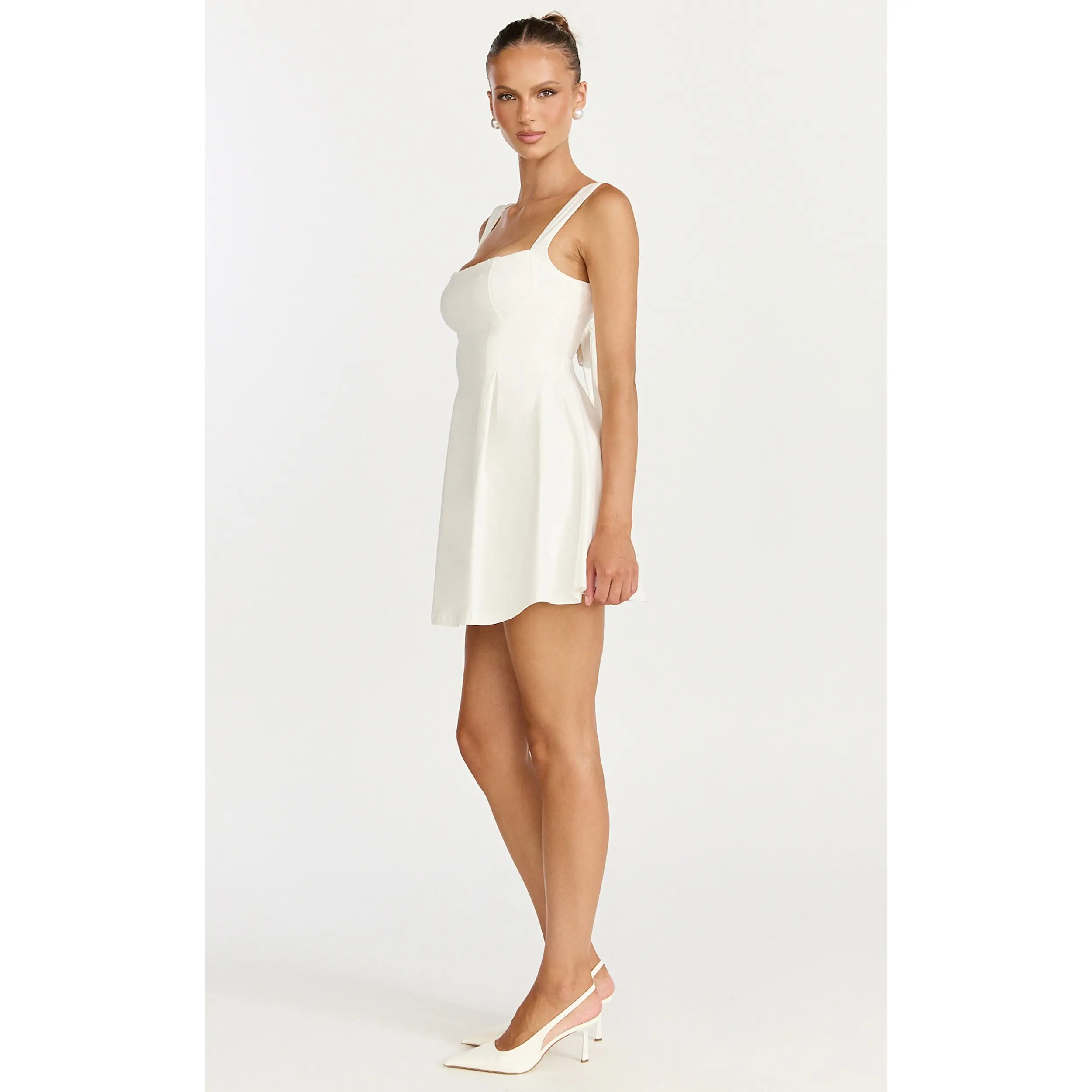 midi elegant white dresses Elegant Lace Midi Dress - White 8