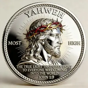 Life Light Faith Commemorative Coin, Dual-Sided Religious Collection, Hebrew Scripture Design, Perfect Christmas Gift