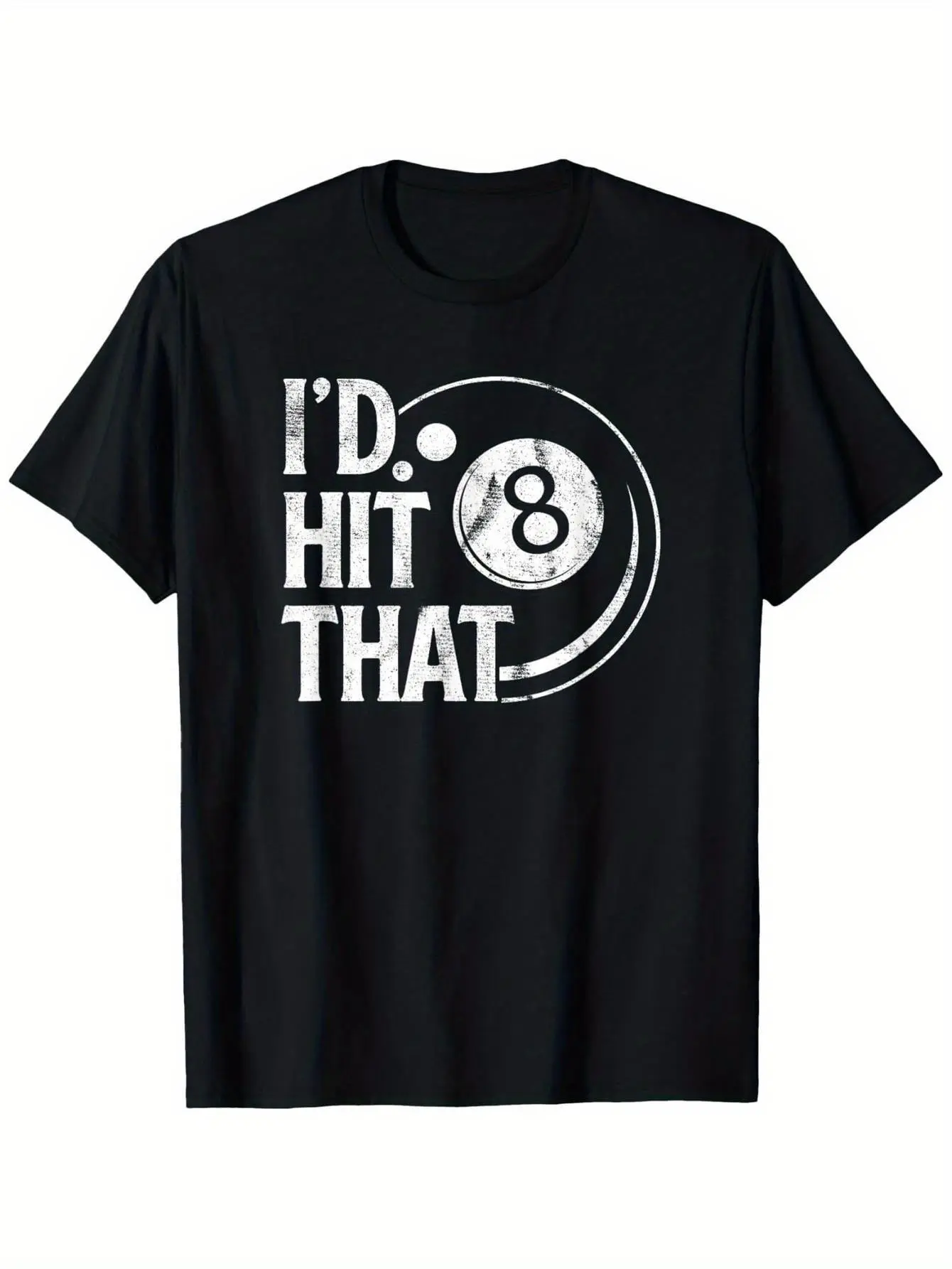 I Hit That 8-Ball Billiard Pool Player T-Shirt - 180Gsm Heavyweight Casual Tee with 8-Ball Design & Slogan, S-XXXL Sizes for Pool Parties, Bars & Billiards Events (Black)Unisex 2026 Black T-Shirt