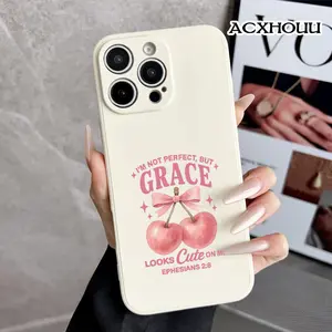 Compatible with iPhone 16 E Pro Max 15 Plus 14 13 12 11 XS XR Grace on Me Soft TPU Shockproof Anti-Scratch Rugged Cover