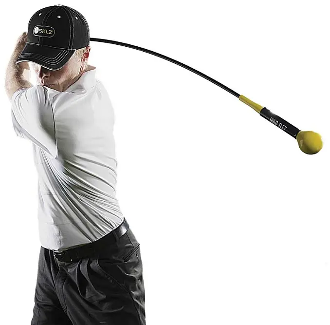 SKLZ Gold Flex Golf Strength & Tempo Trainer, 48-Inch Strength Training Equipment with Flexible Fiberglass Shaft, Flexible Shaft