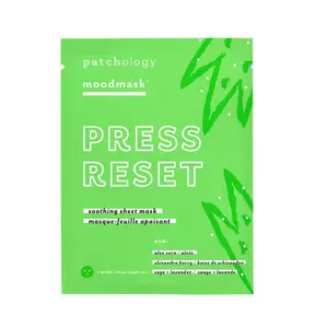 Patchology MoodMask Press Reset- 1 Sheet Mask – Soothing Aloe Vera, Shisandra Berry, Sage & Lavender for a Restored Complexion skin care products face care  products