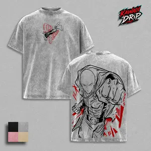 Saitama One Punch Man Hero Punch Anime T-Shirt & Hoodie | Caped Bald Hero Manga Streetwear Graphic Tee Hoodie Set | Vintage Washed Oversized Heavy Cotton Unisex Top | Japanese Anime Apparel Gift For OPM Fans