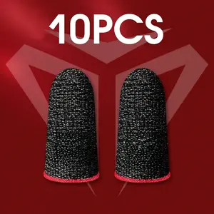 10pcs Portable Handheld Mobile Game Fingertip Gloves, Phone Accessories for PUBG Gamers, Sweatproof Anti-slip Touch Screen Finger Sleeves with Breathable Protection