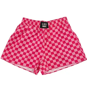 LULU MAC PINK+WHITE Checkered Boxer Shorts