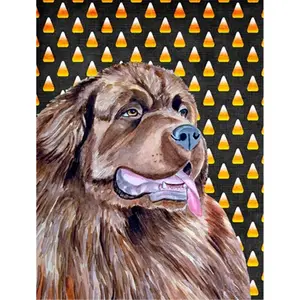 212 MAIN 28x40 in Halloween Theme Newfoundland Candy Corn House-Size Flag, Weatherproof Fade-Resistant Party Decorations Banners, Home Wall Decor