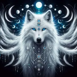 5D DIY Full Drill Diamond Painting - Diamond Painting Kit White Wolf Pattern Mosaic Canvas DIY Wall Art, Home Wall Decoration