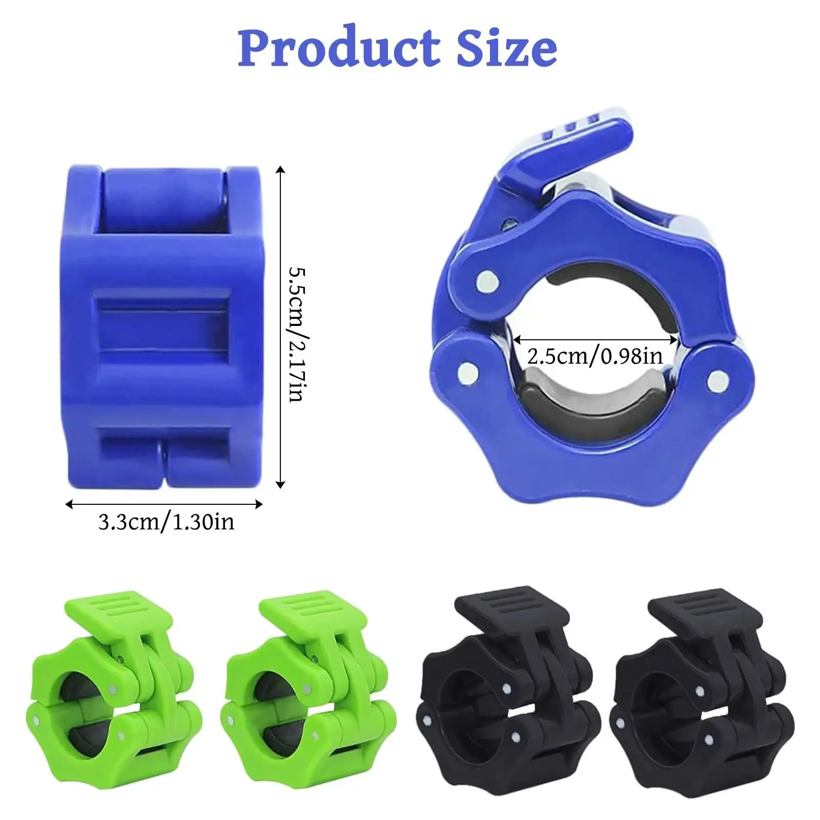 1 Inch Quick-Release Barbell Collar Clips - Secures Standard/Olympic Plates for Weightlifting, Strength Training, Bodybuilding & Gym, Strength Training Accessory, Gym Accessories, Fitness Accessory, Athletic Accessory, Training Attachments