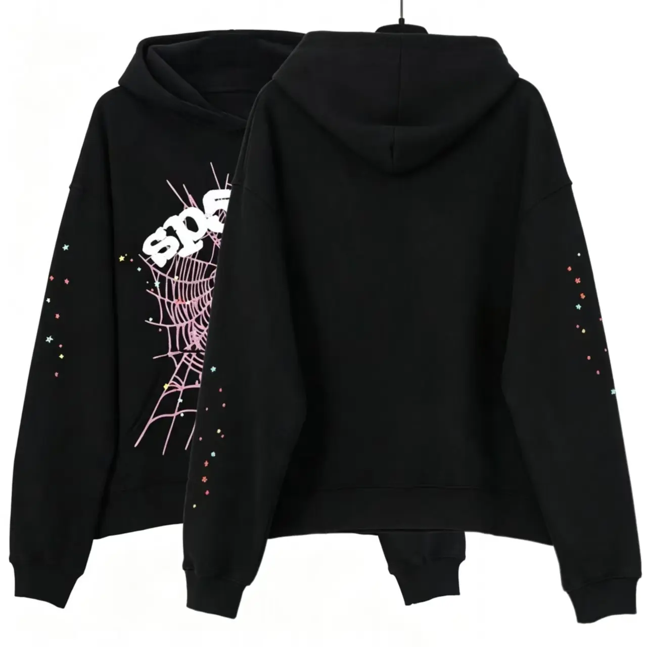 y2k hoodies, Men's Hip Hop Spider WebPattern, Graphic Alphabet Print HarajukuVintage Hoodie, Punk rock style, LongSleeve Street Wear Top For Both Men AndWomen Oversized Hoodies