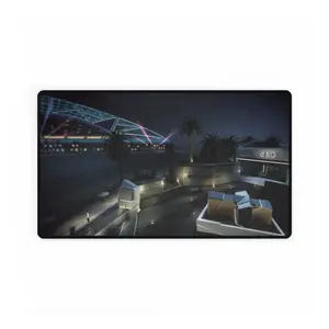 Call of Duty gaming Desk mat map-"PLAZA"-Modern Desk Mat with Urban Nightscape Design