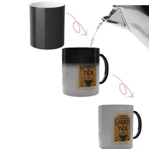 Liber-Tea Coffee Mug, 1 Count Color-changing Heated Water Cup Funny Gamer Parody Cup, Super Earth Approved Freedom Drinkware, Helldiver Inspired Mug, Unique Video Game Gift for Men Women, Hilarious Military Style Ceramic Mug 11oz 15oz,Gaming Office Decor