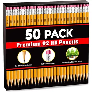 -Cased #2 HB Pencils Bulk, Pre-sharpened with Eraser top, Yellow Pencils for Writhing Drawing, Office, School, Teacher and Classroom Supplies