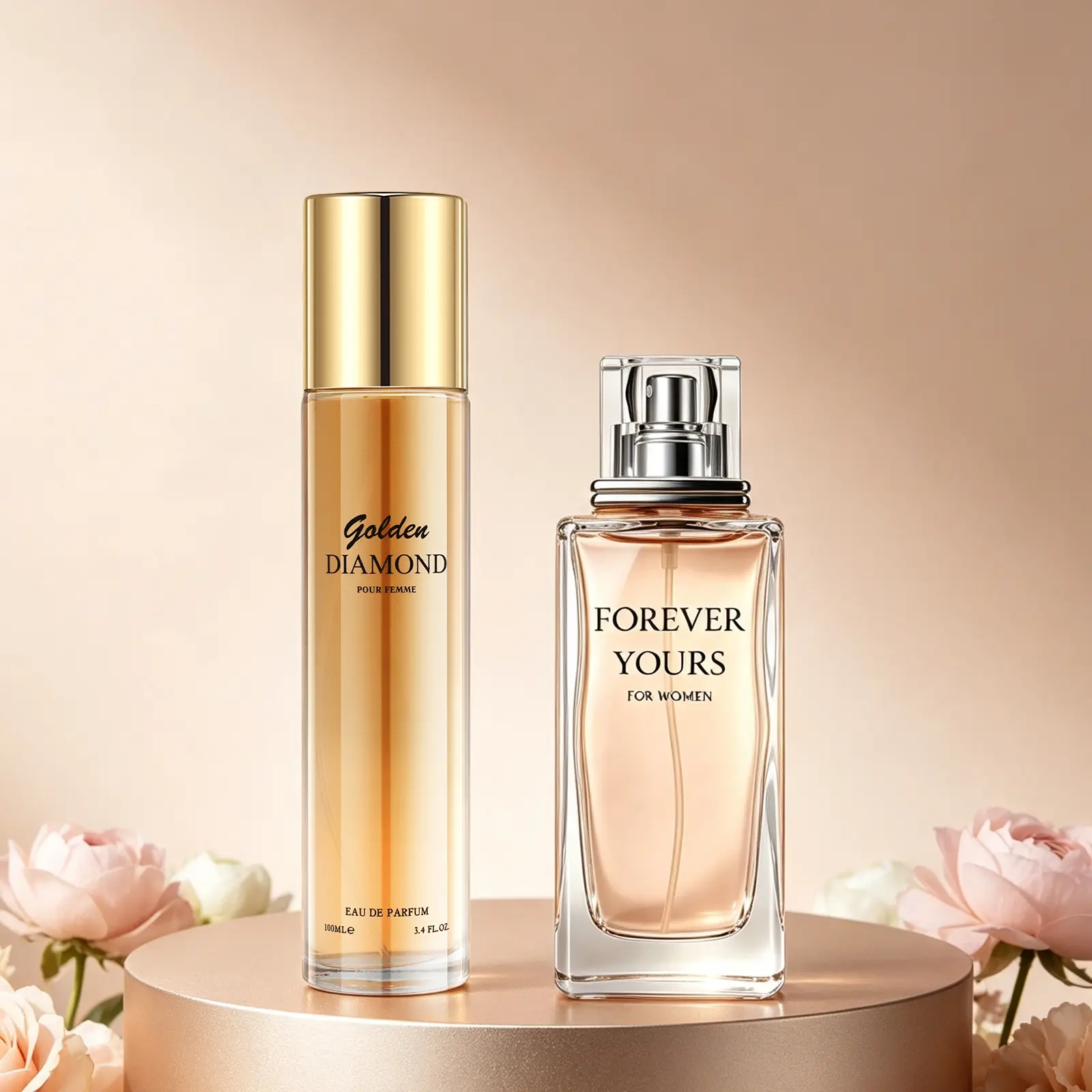 2-Pack Women's EDP, Aldehydic Floral + Fruity Floral, Aldehydic Lily Tuberose Jasmine / Quince Sorbet Lychee Peach Peony Neroli, 100ML/3.4 FL OZ Each, Long-Lasting 6-8H, Perfect for Dates Daily Parties Business Gifting