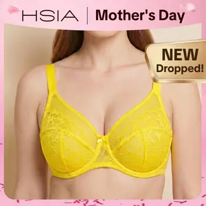 HSIA Enchante Unlined Floral Lace Underwire Plus Size Non-padded Full Coverage Bra for Women - Soft & Bra