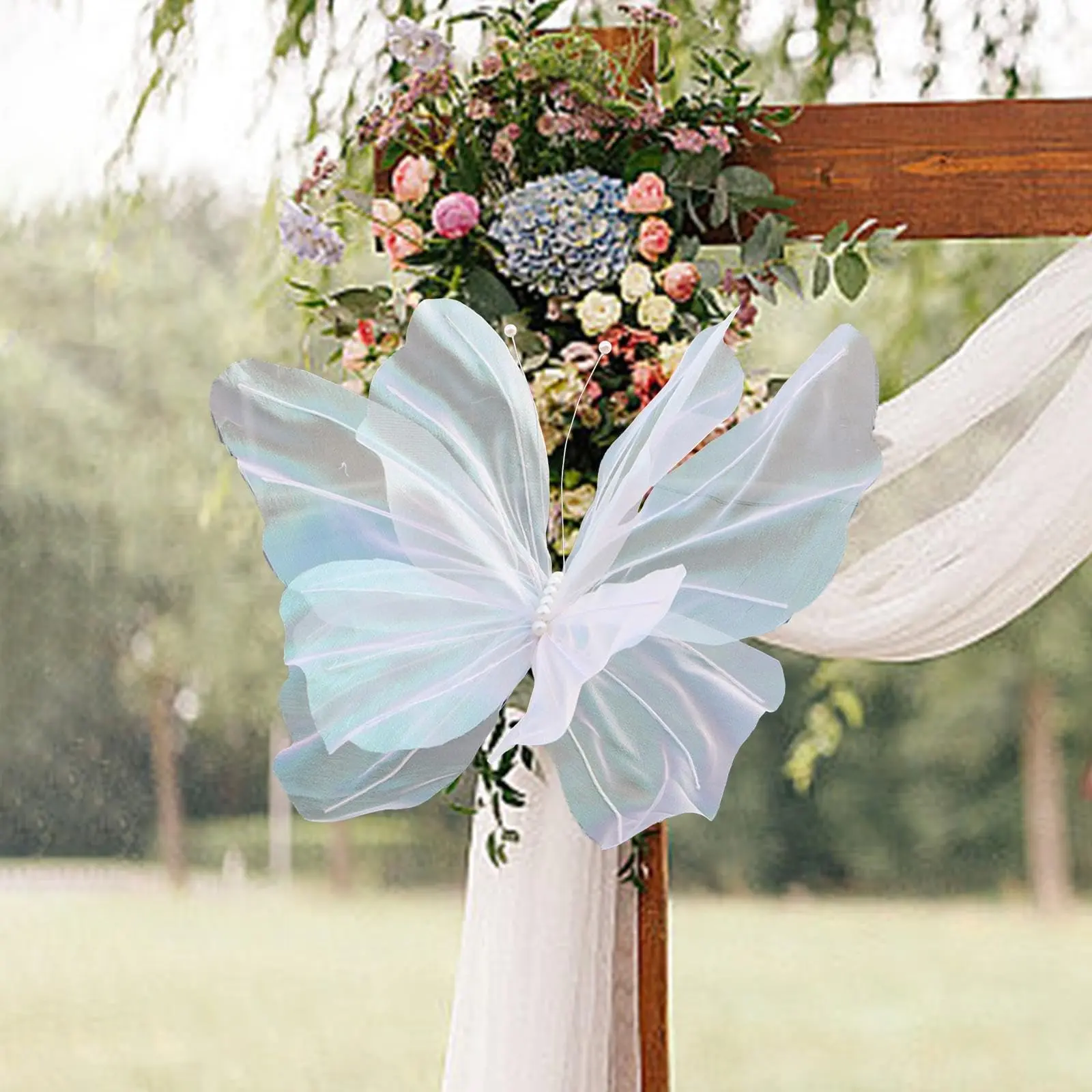 Silk Butterfly Decorations for Weddings & Outdoor Events, Event Props, Decorative Props, Vibrant Colors, 3D Design, Lightweight, Perfect for Photography Backdrops & Celebrations, Butterfly Birthday Decoration, Party Decoration, Ornaments