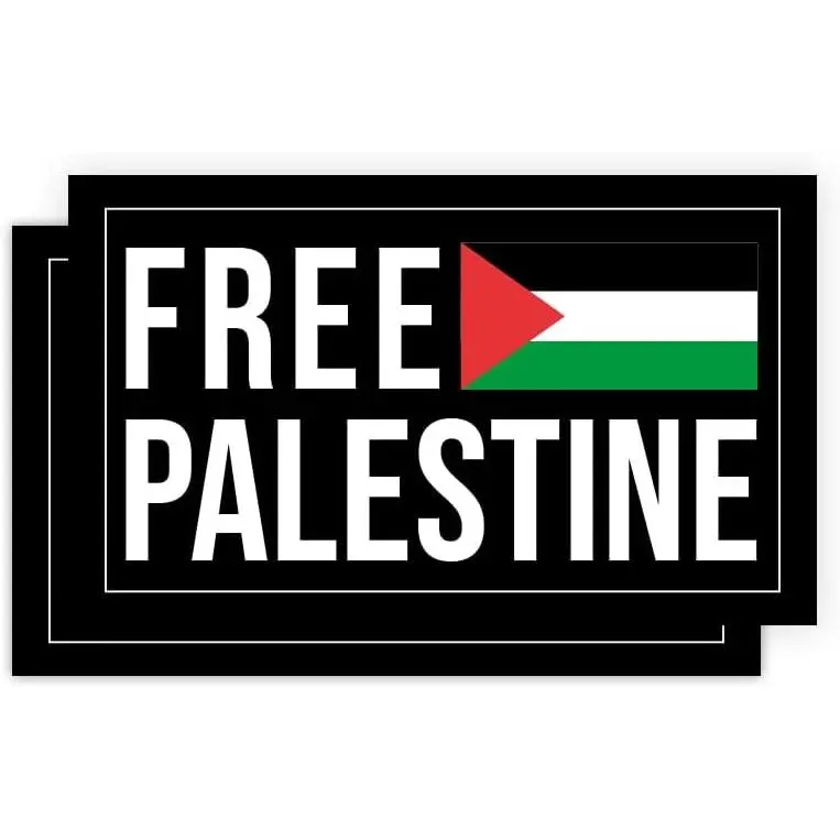 Free Palestine Flag Sticker,I Stand with Palestine Pack of 2 Decal Flag of Palestine Sticker (2, 5x3)