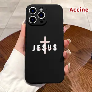 Cross of Life Phone Case for iPhone 15 Pro 16 16e 14 Plus 13 12 Mini 11 Promax X XS Max XR XSMax Liquid Silicone TPU Anti-Fall Ultra Slim Soft Bumper Cover for Boy