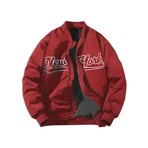 Men’s letter-print baseball-collar jacket, regular fit, casual, waterproof, lightweight outdoor jacket suitable for everyday wear—fashionable men’s all-season outerwear