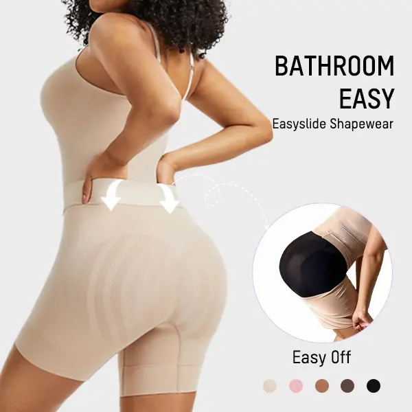 SHECURVE Easyslide Shapewear Tummy Control Butt Lifter Faja Back Pull Down Bodysuit Scruntch with Back Bone Support & Cotton Gusset for Women Postpartum Everyday Fajas Colombian Girdles Body Shaping Underwear #SummerVibes