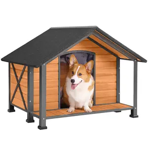 Aivituvin-Large Waterproof Dog House with Anti-Chewing Metal Frame & Spacious Porch for Ultimate Comfort and Protection