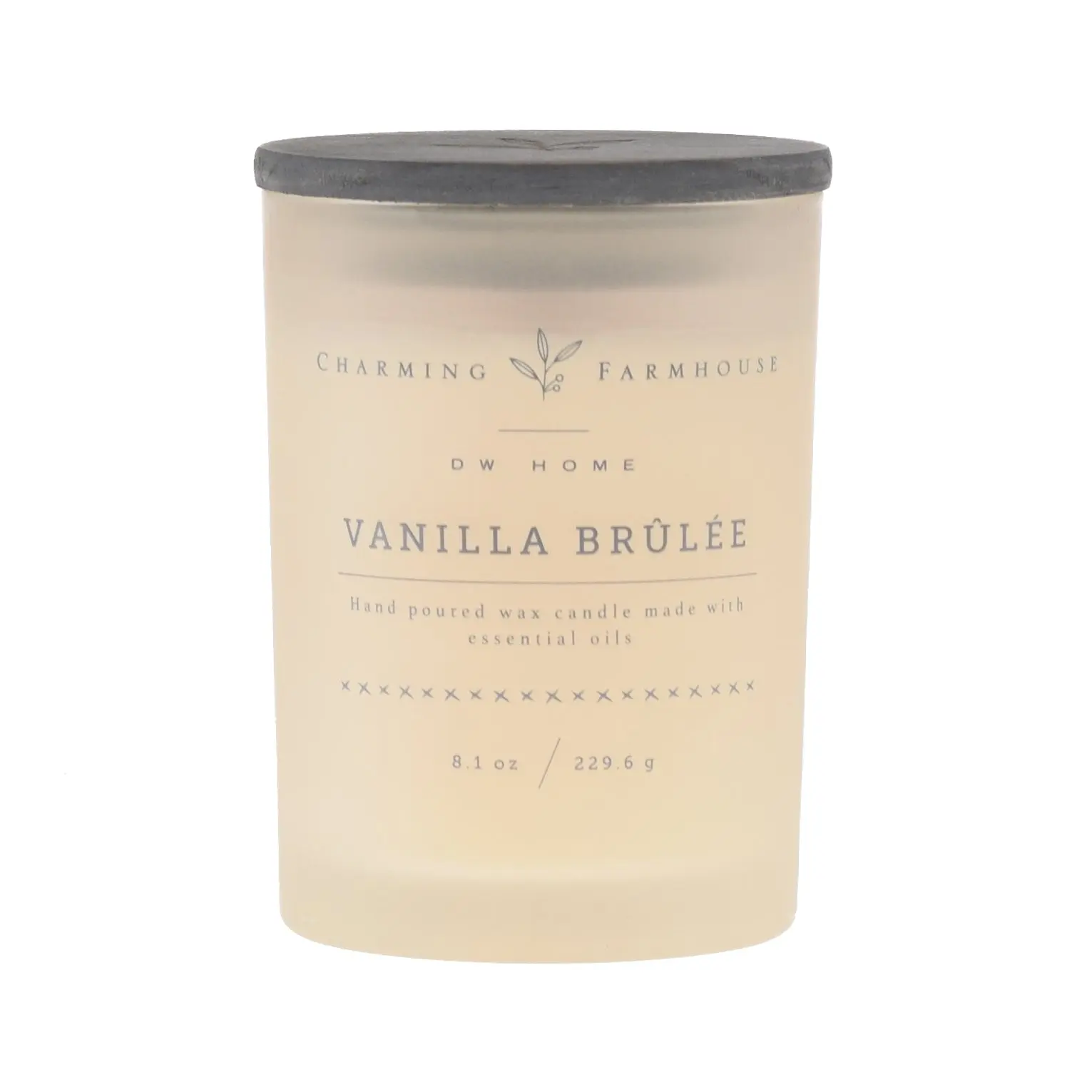 Vanilla Brulée Scented Candle, Home Decor Accent, Features Nutmeg, Hazelnut, Vanilla Scents, Heavy Cream Notes, Signature Scent for Home Supplies