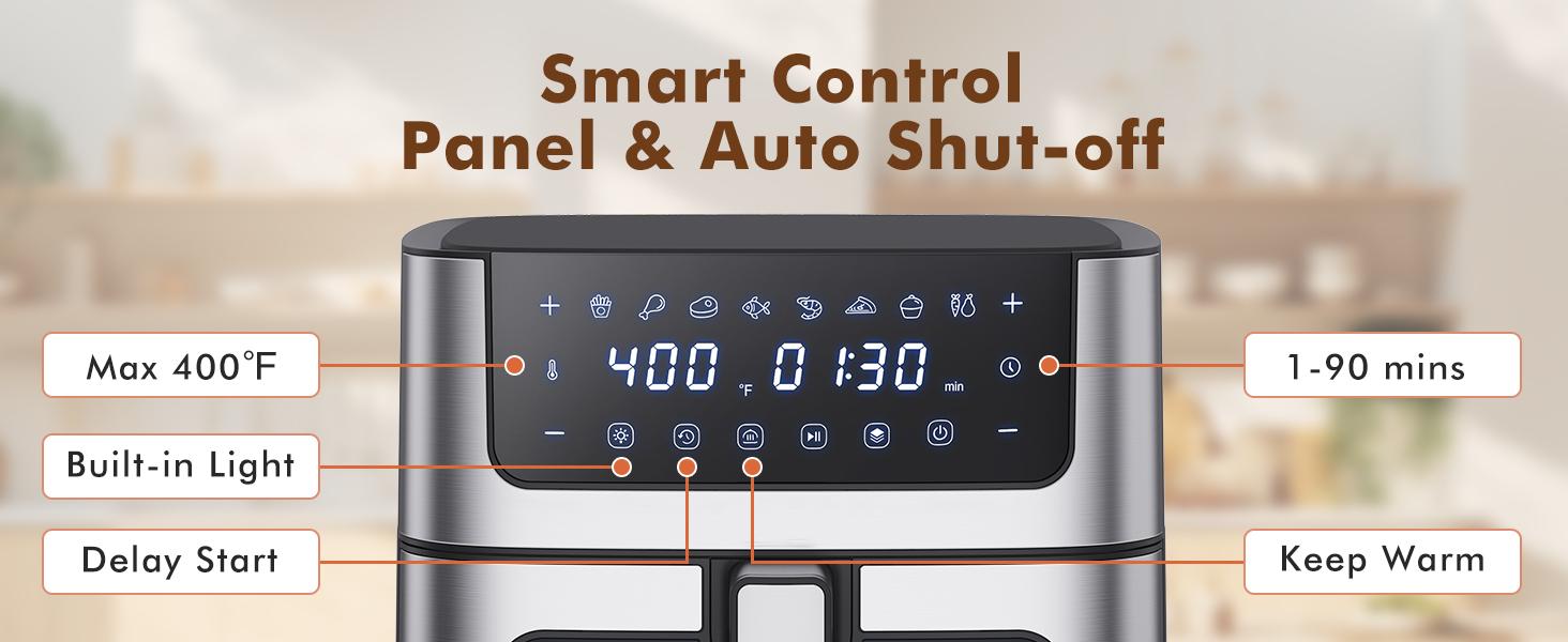 Sweetcrispy 6.34QT Air Fryer with Window 8 Food Presets 400°F Max Heat 90-Min Timer Nonstick Dishwasher-Safe Basket for Air Fry Roast Reheat Bake Stainless Steel Sweetcrispy 6.34QT Air Fryer with Window 8 Food Presets 400°F Max Heat 90-Min Timer Nonstick Dishwasher-Safe Basket for Air Fry Roast Reheat Bake Stainless Steel