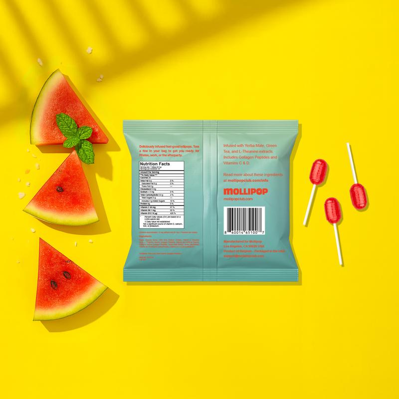 ️Mollipop Feel-Good Lollipops – Watermelon Bombshell | Vibrant Botanicals with Collagen, Electrolytes & Vitamins