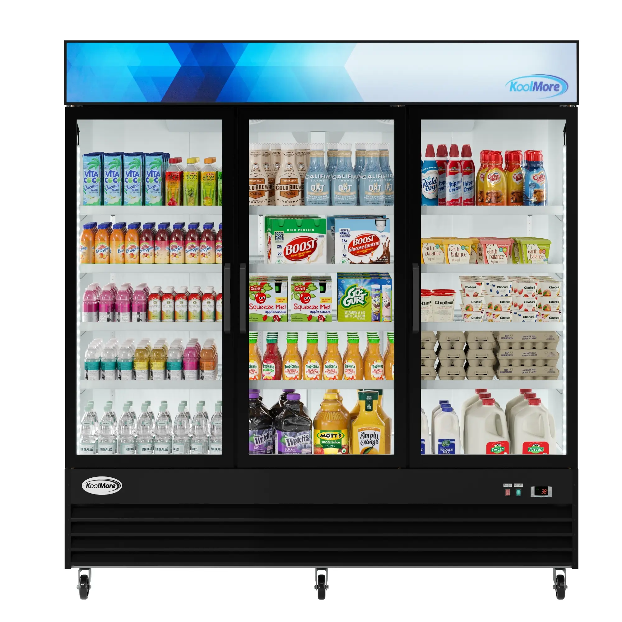 78 in. Three-Door Merchandiser Refrigerator - 62 Cu Ft. MDR-3GD